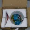 Window Hummingbird Feeder - Hand Blown Glass Mounted Hummingbird Feeder with Strong Suction Cups for Outdoor Window Mount (Blue)