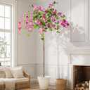 Erimda 7.2FT Artificial Bougainvillea Tree Artificial Tree Tall Potted Fake Bougainvillea Trees for Outdoor Indoor Lifelike Potted Faux Plants with Wood Trunk and Flowers Office Wedding Home Decor (Hanging Purple)
