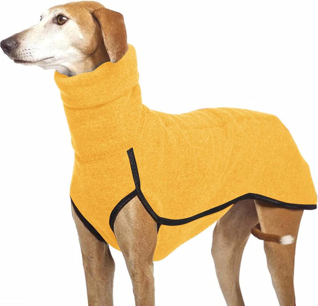 Esobo Fleece Dog Apparel Winter Warm Dog Coat Doggie Turtleneck Cozy Jacket Soft Shirt Vest Stylish Pet Outfits for Small Medium Large Dogs (Yellow)