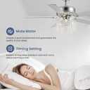 52 Inch Crystal Ceiling Fan with Light and Remote Control, Modern Chandelier Fan with 5 Reversible Wood Blades Chrome Fandelier for Living Room Bedroom (Fine line Crystal-Ceiling Fan), D52