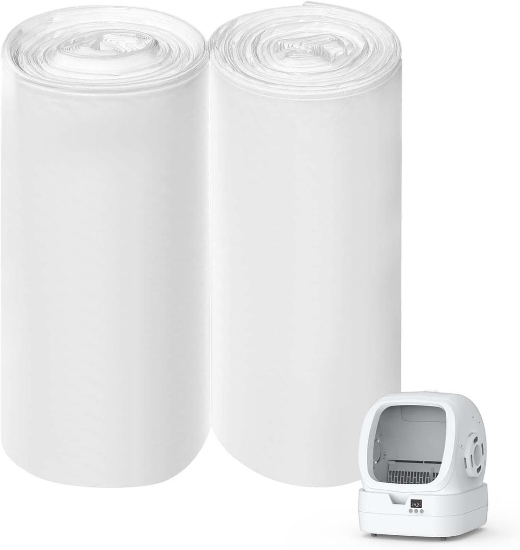 Dedicated to UPFAS Automatic Cat Litter Box Liners, Small Garbage Bag, 20 Count per Roll, 2 Rolls, Tear, Multi-Use for Cat Litter Box, Self Clean Little Box, Kitchen, Bathroom, Tabletop Trash Can