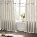 Oatmeal Taupe Linen Sheer Curtains 96 Inches Long for Living Room 2 Panels Back Tab Pinch Pleated Drapes with Hooks Rings Light Filtering Burlap Farmhouse Ceiling Custom Made Memory Trained Curtain