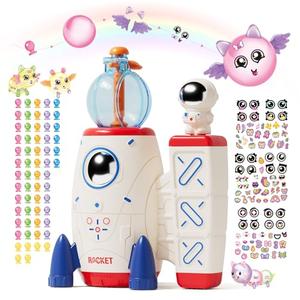 PINSHILE DIY Space Magic Balloon Craft Kit, Sticker Decorated Balloons Toy for Kids, Rocket Air Pump Fun with Balloon Monster Pals, DIY Creative Activity, Birthday Gifts for Girls Boys Ages 3+