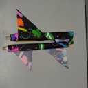 Tegeme 2 Pcs Glow Party Decorations Banner Neon Happy Birthday & Let's Crazy Porch Sign for Black Light, Glow in The Dark Door Banner for Birthday Rave Supplies Neon Theme Decor