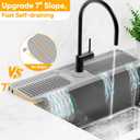 24'' Folding Faucet Mat for Kitchen Sink Splash Guard[7 Slope Fast Self-draining][Snap Lock Fit] Kitchen Sink Faucet Mat Splash Guard Kitchen Sink Area Water Splash Guard Behind Faucet Draining Mat