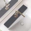 Kitchen Faucet Mat, Diatomite Sink Faucet Mat Splash Guard for Kitchen, Water Absorbing Stone Tray for Sink, Quick Drying Faucet Mat for Kitchen Sink, Absorbent Stone Drying Tray for Bathroom Counter (20" x 4", Dark Gray Style 1)