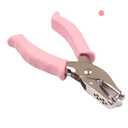 1/4 inch Single Hole Punch Metal Handheld Small Paper Punch with Soft Grip Handle for Circle Holes for DIY Craft Tag in Home, Office, Classroom (Pink)