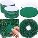 2 x 24 Pcs Christmas Wreath Pad, Christmas Door Protector Felt Adhesive Non Slip Door Garland Wreath Backing Padding Prevent Decorative Protection for Xmas Holiday Scratch Dings Dent(Green)