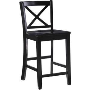 Linon Home Dcor Black X Back Counter Stool, 16" W x 17.91" D x 37.01" H