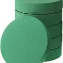 Frienda 6 Pieces Floral Foam Blocks for Artificial Flowers,Thanksgiving Christmas Party Supplies, Dry & Wet Floral Foam Round Kit for Flower Arrangement Wedding Decoration(6.5 x 1.57 Inch)