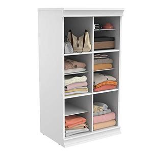 ClosetMaid Modular Storage Shelf Unit with 12 Adjustable Shelves & Dividers, White, 15.91"D x 21.38"W x 40.29"H