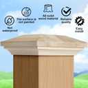 Sasylvia 8 Pcs 3.5" x 3.5" Wood Newel Post Cap Fence Post Cap for Topper Top Resistant Decking Caps for Indoor Outdoor Fences Decks and Mailboxes Cover