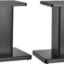 MECCANIXITY Wood Speaker Stands, 2 Pack 11.8 Inch (30cm) Universal Speaker Stand Hollowed Bases Enhanced Audio Listening for Home Theaters Cinema