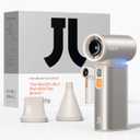 JISULIFE Portable Handheld Turbo Fan, 100 Speeds Adjustable Mini Personal Fan, 9000mAh USB Rechargeable Fan Battery Operated, LED Display, Metal Shell with Accessories Gifts for Men Women Travel-Brown