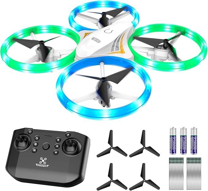 Mini Drone for Kids, Small Colorful Led Quadcopter with Altitude Hold, Headless Mode, 360° flip, and Auto Return Home, RC Drone Easy for Beginner Flying, Toy for Boys and Girls