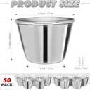 DJZZ 50 Pcs Metal Sauce Cups 2.5oz Ramekins, Stainless Steel Dipping Sauce Cups Metal Condiment Container Reusable Round Butter Dressing Restaurant Small Bowls (50)