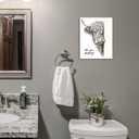 Gongyuanyihao Arts Funny Highland Cow Bathroom Wall Art - Rustic Farmhouse Art with Humorous Are You Pooping Canvas Print, Cute Animal Picture for Restroom - Framed Ready to Hang 16"x20"
