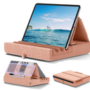 KDD Tablet Pillow Holder, Foldable iPad Stand for Lap, Bed and Desk -Tablet Soft Pad Dock with Pocket & Stylus Mount Compatible with iPad Pro 12.9, 10.5, 9.7 Air Mini 6 5 4 3, Galaxy Tab,E-Reader
