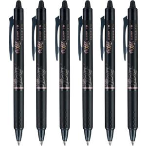 Pilot FriXion Clicker pen 1.0mm, Erasable Gel Pens, Bold Point, 6 pack (Black)