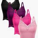 Lace Y2k Tank Tops Fairy Grunge Clothes Crop Tops Lace Patchwork Cami Ribbed Knitted Tank for Women, S
