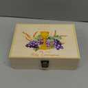 First Communion Wooden Box Keepsake Baptism Memory Box Gift First Holy Communion Jewelry Storage for Baptism Memory Keepsake 8.5 x 6 x 3 inches(Elegant Feast)