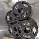 Fitvids Olympic Cast Iron 2-Inch Weight Plates Including 5FT Olympic Barbell Bar & Safely Locks, 110 Pounds Set (95 Lbs Plates + 15 Lbs Barbell Bar), Multiple Packages