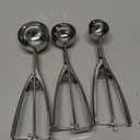 Ice Cream Scoop, 3Pcs Cookie Scoop Set, Stainless Steel Ice Cream Scooper with Trigger Release, Large/Medium/Small Cookie Scooper for Baking, Cookie Scoops for Baking Set of 3 with Cookie Dough Scoop