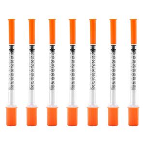 U-100 1/2ml Syringe with Needle, 31G 5/16" 8mm 1/2cc Syringes, Disposable Individual Package, Pack of 20