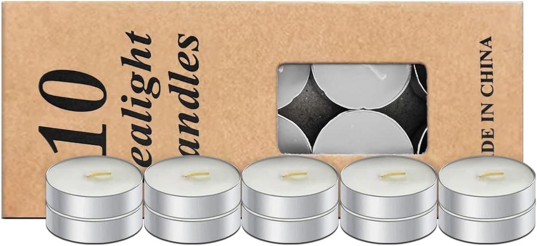 3 x 10 Pack Tea Candles Wedding Party and Home Decoration Votive Parties Tealight Small Wishing Bulk with 1.5-2 Hours Extended Burn Time Mini for Birthday Emergency Family (White)