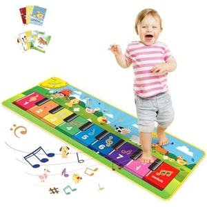FOKI Floor Piano Mat for Toddlers, Baby Kid Sensory Educational Dancing Keyboard Carpet Animal Sounds Blanket Touch Playmat Musical Mats Birthday Toddler Toys for 1 2 3 4 5 Year Old Boy Girl Gifts