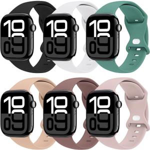 THWALK 6 Pack Sport Bands Compatible with Apple Watch Band Ultra 3/2/1 49mm, Series 11/10 46/42mm, 9/8/7 45/41mm, SE/6/5/4 44/40mm, 3/2/1 42/38mm for Women Men