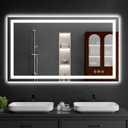 48"x32" LED Bathroom Mirror with Lights, DimmableAnti-FogBathroom Vanity Mirror for Wall, Backlit + Front Lit, Memory Function, Shatter-ProofTempered Glass