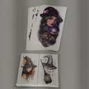 77 Sheets Witch Temporary Tattoos Women Men Adults, Skeleton Death Skull Pointed Black Hats Brooms Cauldrons Black Cats Half Arm Halloween Fake Tattoo, Bat Scary Tattoos for Halloween Costume