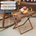 Folding TV Tray Table - Portable Side Tables with Removable Tray for Drink, Snack, Sofa End Table for Small Spaces, Living Room, Bedroom, Outdoor, Stable Stand for Camping, BBQ - Brown