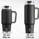 Meoky 40 oz Tumbler with Handle and Straw, Insulated Tumbler with Lid and Straw, Stainless Steel Travel Mug, Keeps Cold for 34 Hours, 100% Leak Proof, Fits in Car Cup Holder (Night)