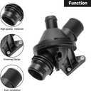 Engine Coolant Thermostat Housing Assembly - Compatible for BMW 228i 2.0L L4 - Gas 2014-2016 [Base], for BMW 228i xDrive 2.0L L4 - Gas 2015-2016 [Base] - Replace Part 11538648791 11538635689