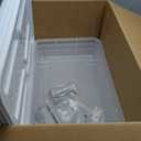 4 PCS*37 Qt Wheeled Latching Under Bed Storage, Stackable Bin with Latch Lid, Plastic Container to Organize Shoes Underbed, Clear with White Lid(White)