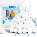 1.5 lbs Pool Filter Balls for Sand Filters, Reusable Pool Sand Filter Ball (Replaces 50 lbs of Sand), Efficient & Lightweight Pools Sand Filters Balls for Swimming Pools, Filter Pumps (White, 1.5lbs)