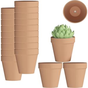 Fcacti 5.5 Inch Clay Pot for Plant with Drainage Hole - 8 Pack Large Terra Cotta Plant Pot, Clay Ceramic Pottery Planter Cactus Flower Pots Succulent Pot, Terracotta Pot for Indoor Outdoor Plant