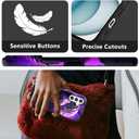 Samsung Galaxy A16 5G Phone Case 6.7 Inch with Wrist Strap, Dual Layer Hard PC & Silicone Protective Design Heavy Duty Shockproof Glossy Cover for Women Men, Purple Moon Dragon