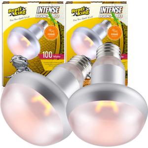Basking Light for Reptiles, 2-Pack 100W Upgraded Intense Basking Spot, Reptile Heat Bulb Light, UVA Heat Lamp Bulbs for Bearded Dragon Turtle Chicken
