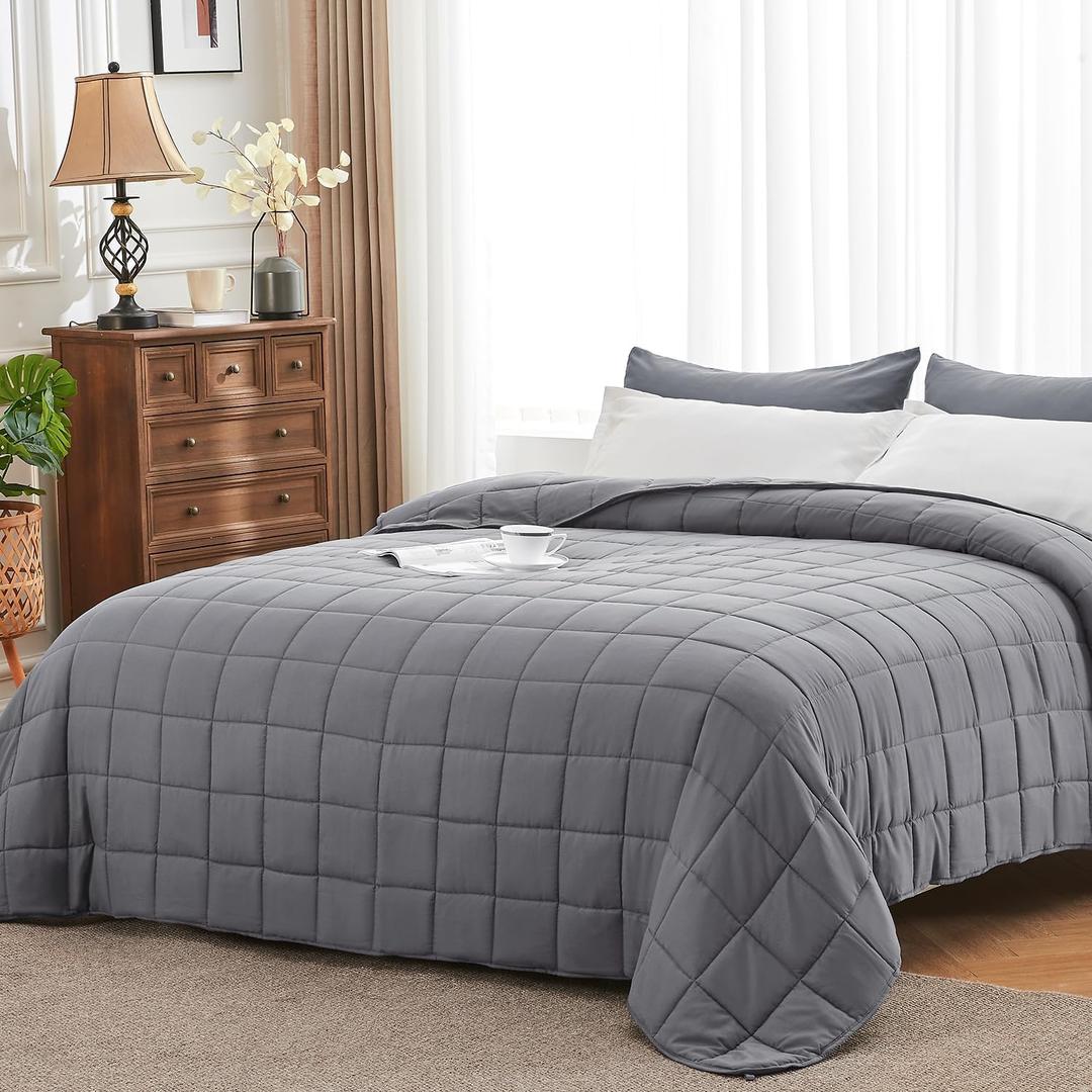 Weighted Blanket for Adults 20lbs, 88"x104", King Size Cooling Heavy Throw Blanket for 130-220lbs, Microfiber Soft Thick Big Blankets Weighted Comforter Breathable Gift for Sleeping, Grey