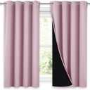 NICETOWN Room Warming Curtains, 100% Blackout Curtains 54 inches Long, 2 Thick Layers Completely Blocking Out All Light Lined Drapes for Small Window (Lavender Pink, 1 Pair, 52" Width Each Panel)
