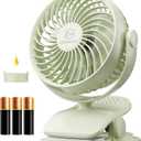 Shinebella AA Battery Powered Clip on Fan with 4-Speed, 5 Small Desk Fan with Aroma Function, USB Powered, 360Rotation, Ultra Quiet, for Golf Cart, Stroller, Bedroom,Car(Batteries Not Included) (Green)