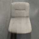 24 inch Counter Stool, Modern Bucket Barstool Set of 3, Barstools with Back and Footrest, Faux Leather Bar Stools for Kitchen Island Restaurants Light Beige Gray 