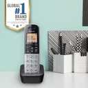 Panasonic Compact Cordless Phone with DECT 6.0, 1.6" Amber LCD and Illuminated HS Keypad, Call Block, Caller ID, Multiple Display Languages - 2 Handset - KX-TGB812S (Black/Silver)