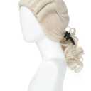 Colonial Judge Wig 18th Century Historical Costume Wig for Men Women, George Washington Cosplay Wig with Ribbon, Ideal for Halloween, Cosplay & Historical Reenactments (Beige)
