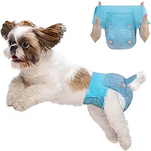 Dono Dog Diapers Female for Large Dogs with Stretchy Waist, Disposable Full Wrap Puppy in Heat Period Diapers, 360° LeakProof Super Absorbent Doggie Small Medium