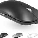 Bluetooth Wireless Mouse for MacBook/Windows/Android Tablet/iPad/Mac/Laptop/PC/Computer,Rechargeable Dual Mode(BT5.2 & 3.0 & 2.4G USB) Silent Mouse for Desktop/Notebook/Computer (Black(get one more gray cover))