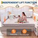 3 Piece Bed Rails for Toddlers, King Size Bed Rails for Babies, No-Drill Needed with Height Adjustable, Thickened Child Safety Side Railing Guards/Bedrail for Kids, White/Grey, 74.8x78.7x78.7in